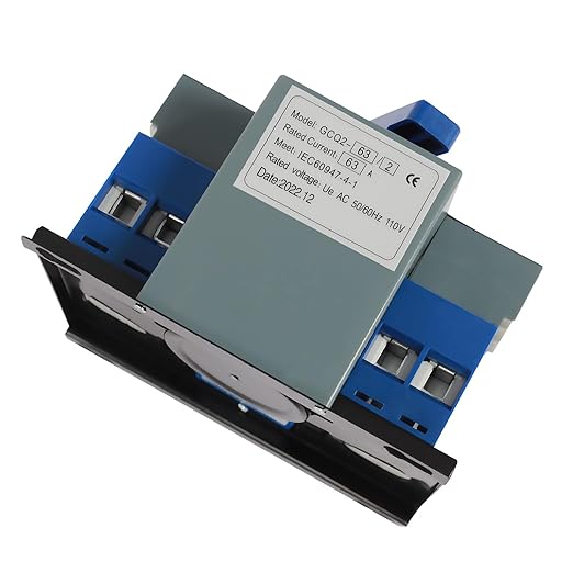 Power Automatic/Manual Transfer Switch, 63A AC110V 2-Way Generator Changeover Switch Hole M6 Installation 5.04 * 4.65in 2P/63A Blue