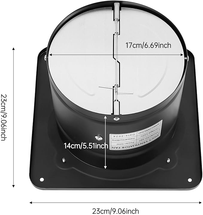 7'' Explosion Proof Exhaust Fan, 110V 50W Industrial Axial Flow Fan Utility Blower Ventilator Extractor Factory Extraction Ventilation for Garage Shops Kitchen, 2600RPM