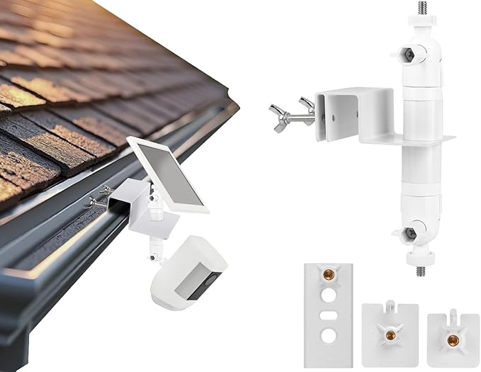 2-in-1 Gutter Mount for Solar Panels and Cameras – Compatible with Spotlight Cam Plus/Pro (Battery), Ring Stick Up Cam/Pro (Battery)