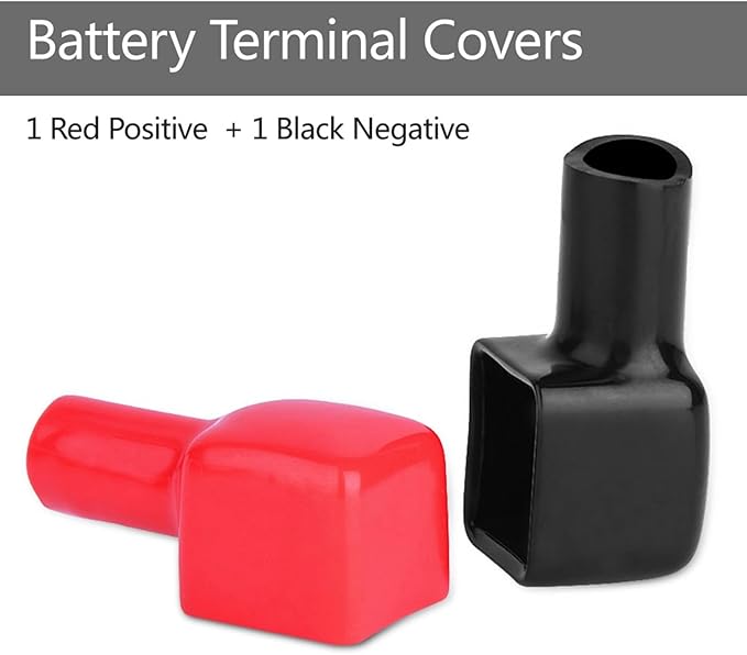 Motorcycle Battery Cover, 2 PCS Battery Terminal Covers, Battery Positive Terminal Cover Cap and Negative Battery Terminal Cover, Battery Protector Covers