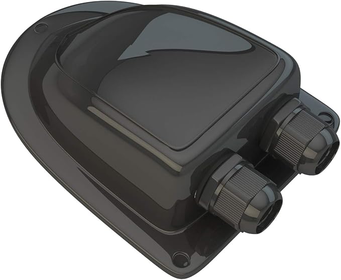 Haoguo ABS Solar Double Cable Entry Gland for All Cable Types 2mm² to 6mm² for Solar Project on RV Camper Van Travel Trailer Boat Cabin-Black