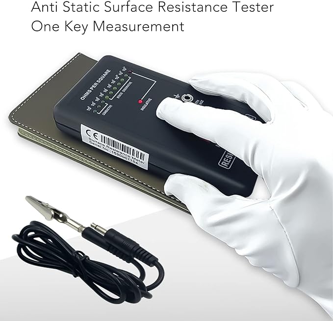 Digital Static Electricity Tester - Precise Measuring Instrument Electrostatic Analyzer Self Calibration Resistivity Tester