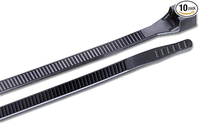 Gardner Bender 46-408UVB Heavy-Duty DoubleLock Cable Tie, 8 Inch., 120 lbs. Tensile Strength, Wire / Cord Management Industrial and Household Use, Nylon Zip Tie, 100 Pk., UV Resistant Black