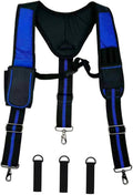 Heavy Duty Tool Belt Suspenders for Men 3 Point Padded Suspenders with Attachment Loops for Men
