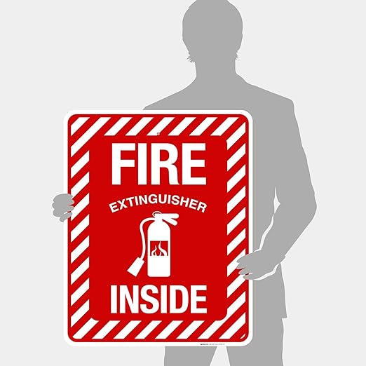 Fire Extinguisher Inside Sign, Fire Safety Sign, 24x30 Inches, 55 mil Thick HDPS (high Density polystyrene), Made in USA