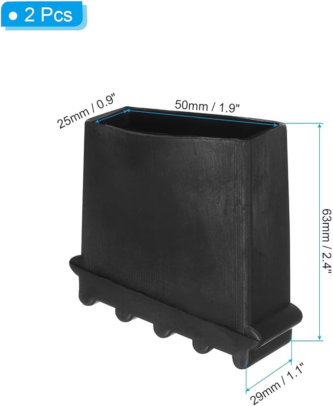 PATIKIL Step Ladder Feet Cover, 2 Pack Non-Slip Rubber Cap Ladder Legs Accessories, Black