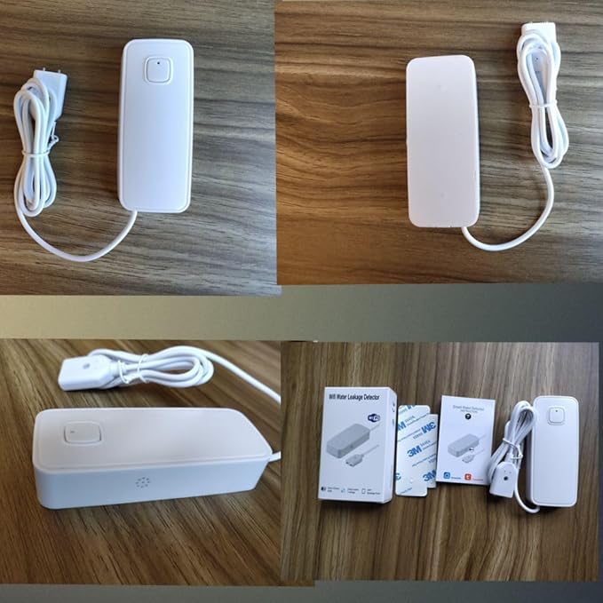 3PCS WiFi Water Leak Detector Kit, 80dB Water Sensor Alarm, Sump Pump Leakage Alarm, TUYA APP Free Remote Monitoring for Water Leakage, SMS and Phone Notification Can Be Enabled, AAA Battery Powered