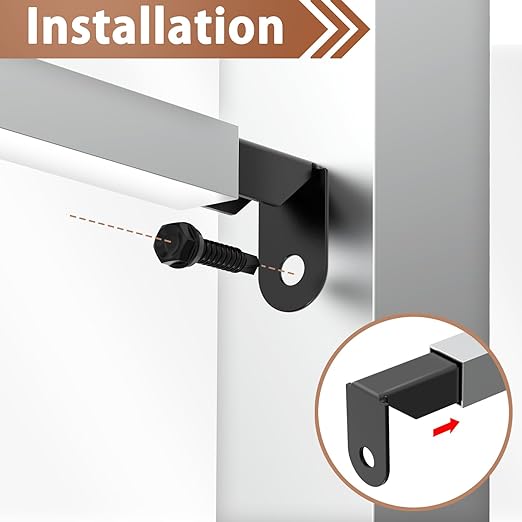 24 Pack Black Carbon Steel Fence Mounting Brackets for 1" x 1" Square Rails, Fence Panel Internal Connectors