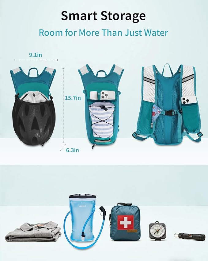ECOHUB Hydration Backpack with 2L Water Bladder, Lightweight Running Hydration Pack for Men Women, Breathable Hiking Cycling Backpack for Outdoor Sports Marathon Travel