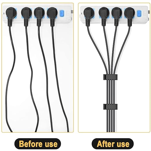 5Pcs Self Adhesive Cable Management Clips,Cable Organizers Wire Clips Cord Holder for PC Laptop Ethernet Cable Desktop Home Office(2.1’’ x 0.75’’ x 0.28’’, Black)