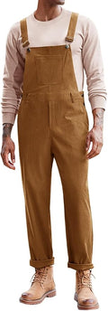 Runcati Mens Corduroy Bib Overalls Workwear Fashion Casual Jumpsuit Adjujstable Strap Romper Coverall