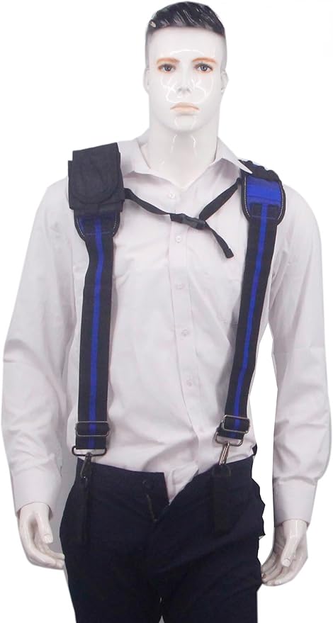 Tool Belt Suspender for Men 4 Point Padded with Attachment Loops, WristBand Pouch Pocket for Construction Worker