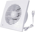 HUGOOME Exhaust Fan, 18W Ventilation Extractor with Anti-backflow Check Valve Ultra Thin, Window and Wall Mount Vent Fans for Kitchen Bathroom Greenhouse Garage (6 inch / 110V) Thin fan