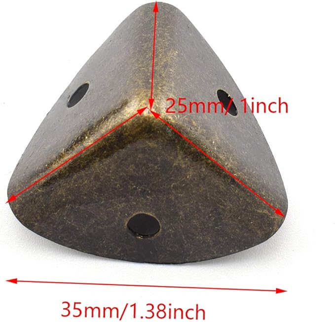 SDTC Tech 8-Pack Zinc Alloy Triangle Corner Protectors 1" (25mm) Metal Decorative Edge Guard Safety Cover for Table Suitcase Cabinet Trunk Toolbox