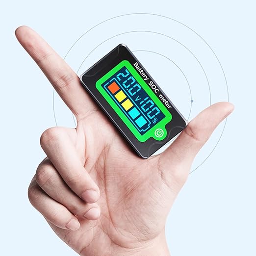 Battery Capacity Indicator 12V 24V 48V 60V 72V Golf Cart Battery Meter Digital Voltage Monitor Gauge, LCD Display Voltmeter Tester for Lithium Batteries&Lead-Acid Batteries