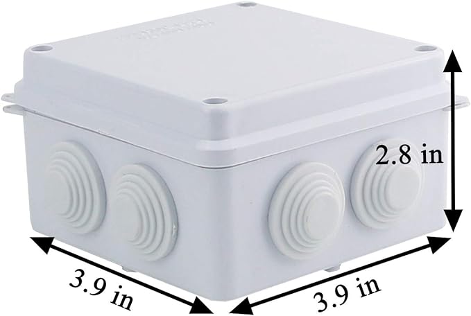 Sunnyglade IP65 ABS Plastic Waterproof Dustproof Junction Box Universal Durable Electrical Project Enclosure (3.9"x3.9"x2.8")