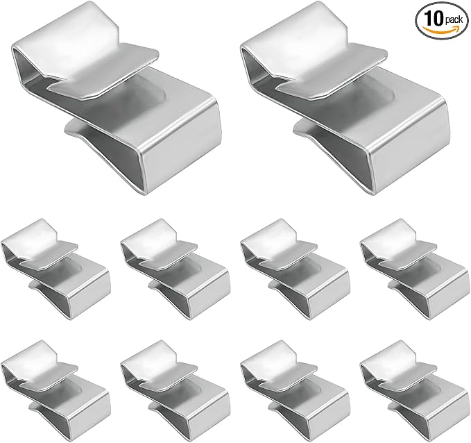 10 PCS Trailer Frame Wire Clips, 0.72"/18mm Cable Clips for Solar Panel Wiring & Car Wires Management, Spring Steel Double Wire Clip Cable Organization for Boat Trailer Truck