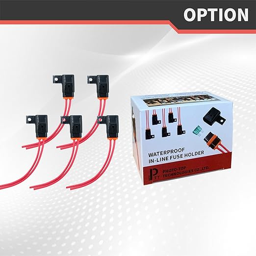 5PACK Waterproof,Water Resistant IP67, in-Line ATO/ATC Fuse Holder, 12AWG for Automotive, Marine