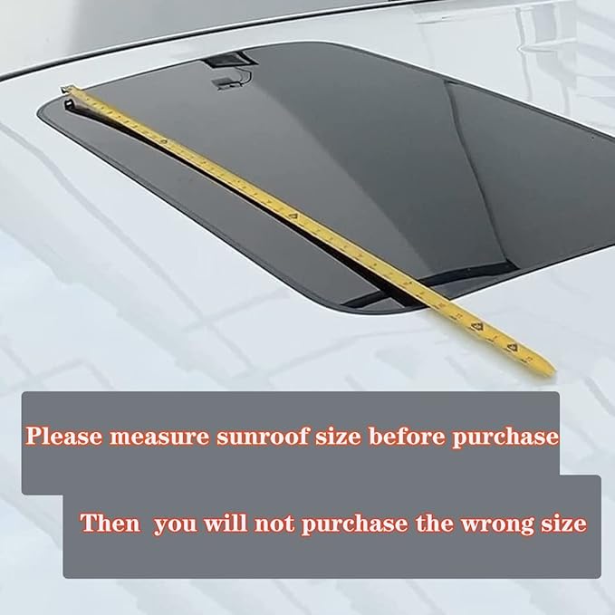 43inch Universal Shatterproof Sun Rain Guard Rainroof Top Wind Deflector,Tape On Dark Smoke Tint Auto Moonroof Window Visor Fit Sunroof Which Is Not Wider Than 41.8",Rainy Windy Sunny Protection RN110