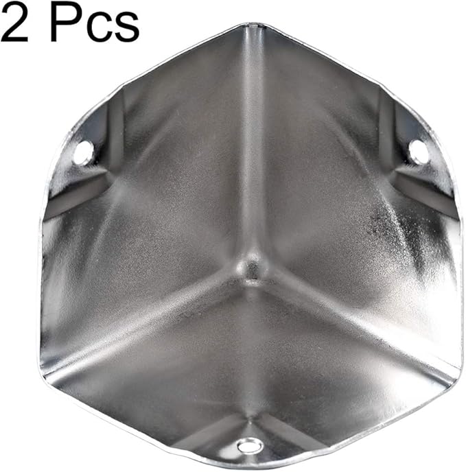 uxcell Metal Box Corner Protectors Box Edge Guard Protector 50 X 50 X 50mm Silver Tone 2pcs for Table Corners and Desk Corners