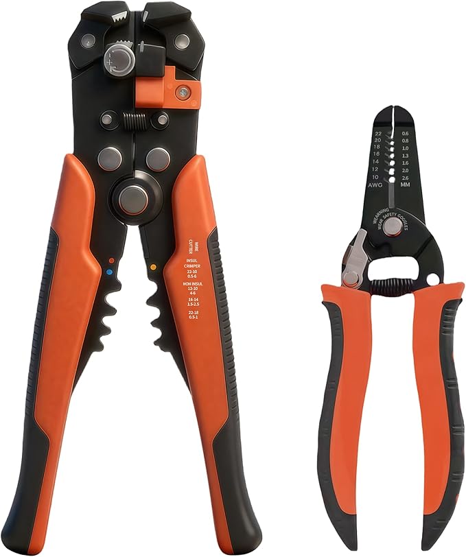 8-Inch Professional Wire Stripper and Cutter, Multi-Functional Stripping Tool with Forged Alloy Steel & Ergonomic Non-Slip Grip for 10-22 AWG Solid and Stranded Wire Cutting & Looping