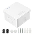 Waterproof Electrical Junction Box (3.1"x3.1"x2") with 4 Reserved Holes for Electronics - Sturdy ABS Plastic IP55 Dustproof Project Enclosure - White, (80x80x50mm)