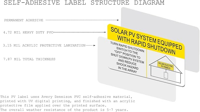 55 Pack Premium Solar PV System Labels -Serial 2 - UV Resistant Solar PV Stickers Photovoltaic System Warning Durable UV Ink-Printed PV Label for Electrical Panel Installer Kits