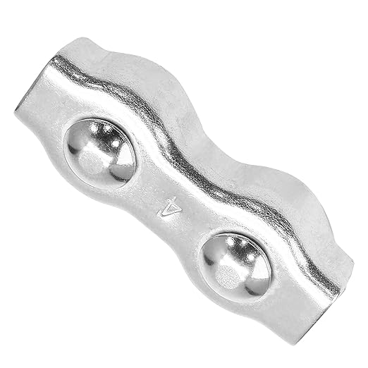 10 Pcs M4 Stainless Steel Duplex Wire Rope Clips, Duplex Double Bolt Cable Clamp for 1/8 Inch Diameter Wire Cable