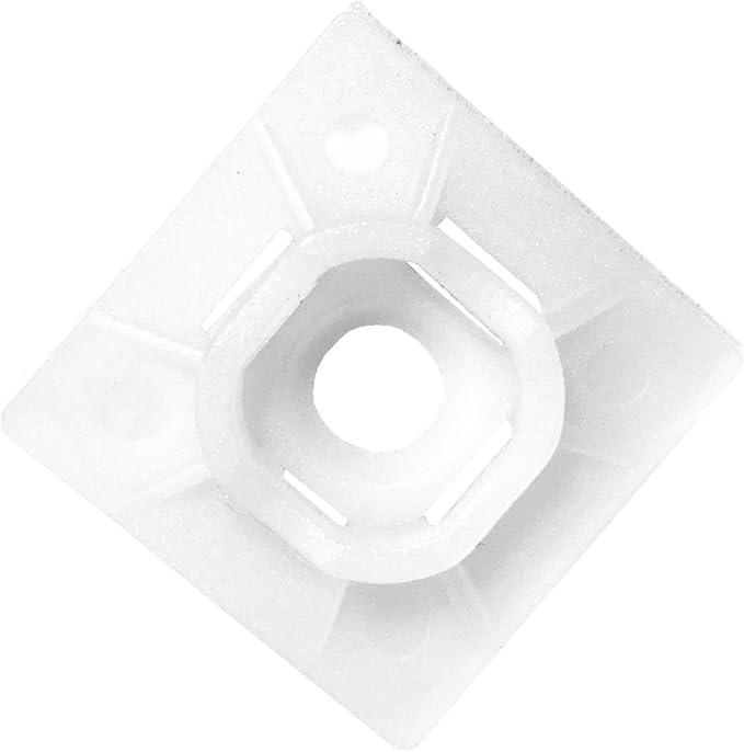Gardner Bender 45-MB Cable Tie Mounting Base, 1 Inch. x 1 Inch., Wire / Cord Management Industrial and Household Use, 5 Pk., Natural