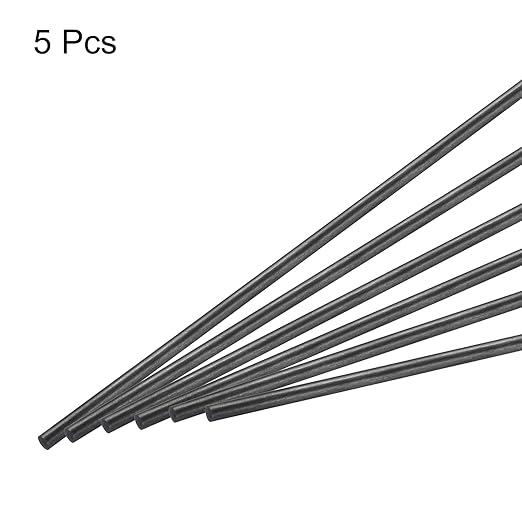 MECCANIXITY Carbon Fiber Rod, 3.5mm x 150mm Carbon Rod Bar for RC Airplane DIY Craft Kite Wing Tube Quadcopter Arm Repair Pack of 5