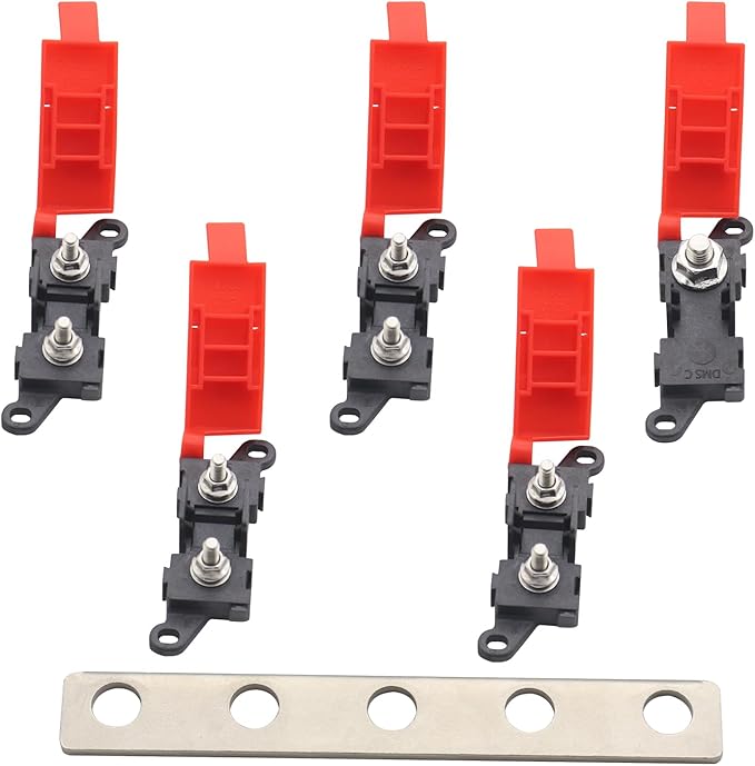 4way Midi Fuse Holder Automotive Marine Boat Car Audio Brass Fuse Blocks Midi Holder 1in 4 Out with 30A 60A 100A Midi Fuses Distribution Block