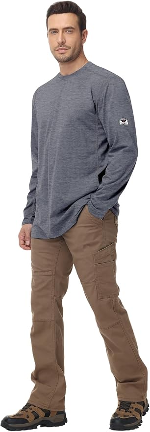 FR Shirts for Men 4oz Lightweight Fire Resistant Shirts for Men Long Sleeve Welding Shirt CAT1