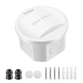 Waterproof Electrical Junction Box (D3.1 x H2) with 4 Reserved Holes for Electronics - Sturdy ABS Plastic IP55 Dustproof Project Enclosure - White, (D80 x H50 mm)