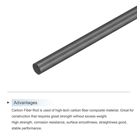 MECCANIXITY Carbon Fiber Rod, 2mm x 400mm Carbon Rod Bar for RC Airplane DIY Craft Kite Wing Tube Quadcopter Arm Repair Pack of 30
