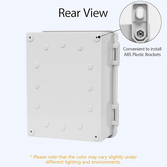 ABS Plastic Dustproof Waterproof IP65 Junction Box Hinged Shell Universal Electrical Project Enclosure Gray, with PC Transparent Clear Cover 8.7 x 6.7 x 4.3inch(220 x170 x110mm)