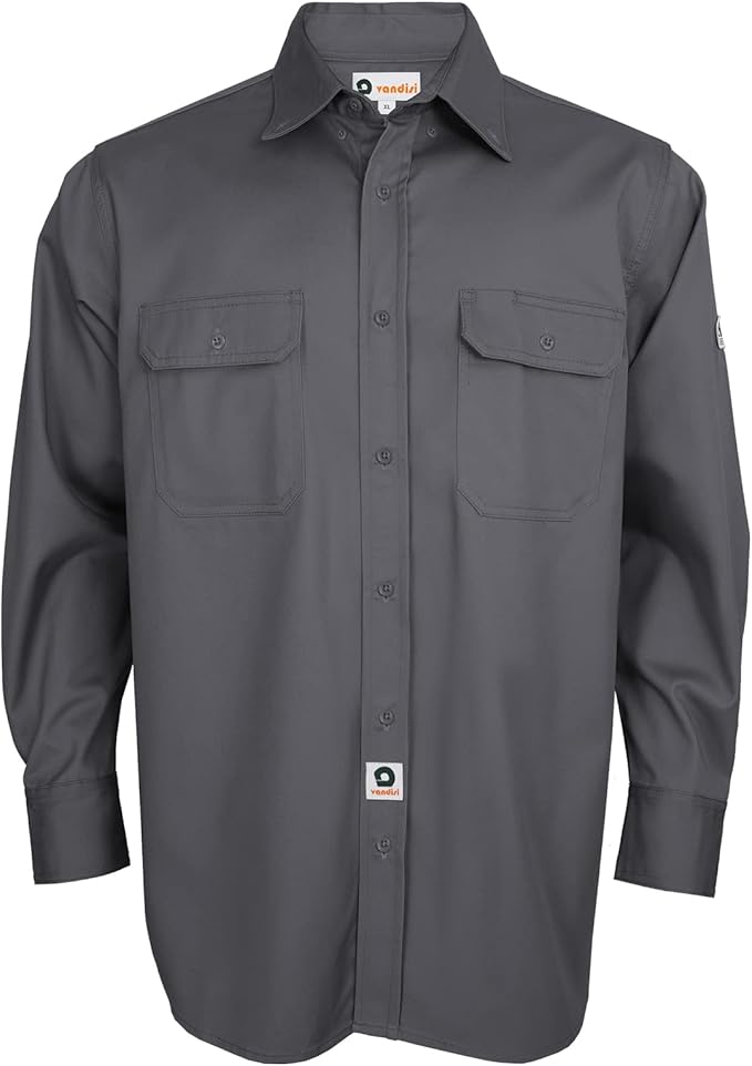 100% Cotton Mens Fr Shirts 7.5oz Flame Resistant Shirts NFPA2112 Men's Fire Retardant Welding Shirts