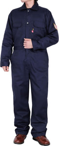 BOCOMAL FR Coveralls Men 7.5oz Cotton Twill Flame Resistant Fire Retardant Work Coverall NFPA 2112 HRC2