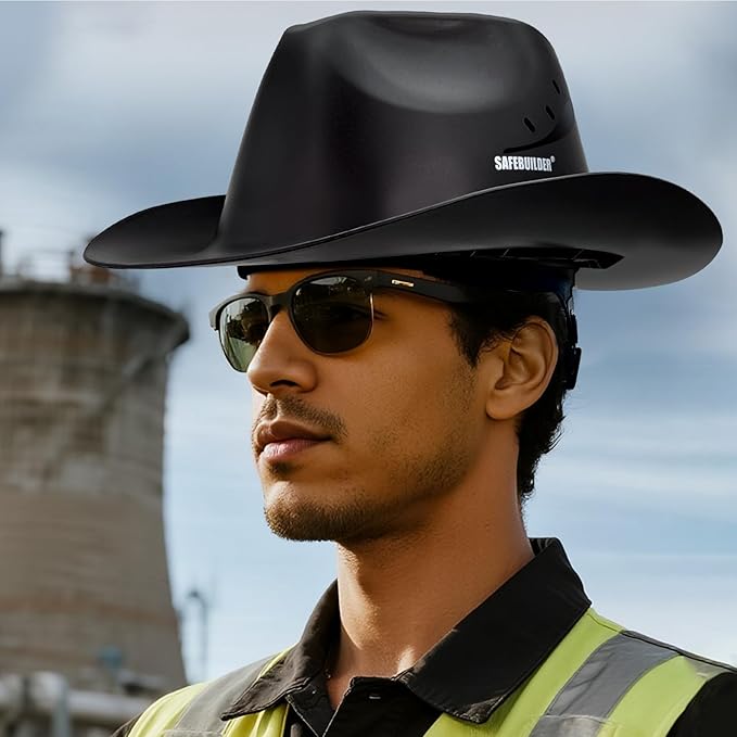 Cowboy Style Hard Hat Class C Safety Helmet Vented Full Brim Hard Hats Work Safety Helmet for Men and Women Outdoor,Industrial,Construction Head Protection- ANSI Approved