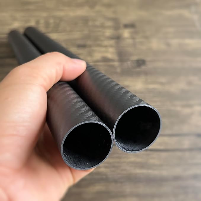 2pcs Carbon Fiber Tube 30mmx28mmx420mm 3K roll Wrapped Twill Matte Finish