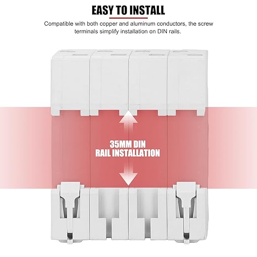 63A 4 Pole DIN Rail Transfer Switch, 400V AC Dual Power Manual Changeover Isolator Switch for Generator Backup, Solar PV System