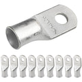 SELTERM 10pcs 2/0 AWG-5/16" Stud Tinned Copper Wire Lugs, Heavy Duty Battery Cable Ends, 00 Gauge Ring Terminals, UL Battery Lugs Marine Grade Copper Eyelets Electrical Terminal Connectors