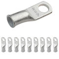 SELTERM 10pcs 6 AWG-1/4" Stud Tinned Copper Wire Lugs, Heavy Duty Battery Cable Ends,6 Gauge Ring Terminals, UL Battery Lugs Marine Grade Copper Eyelets Electrical Battery Terminal Connectors