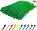 GTSE 8 Inch Green Zip Ties, 1,000 Bulk Pack, 50lb Strength, UV Resistant Strong Nylon Cable Ties, Self-Locking 8" Tie Wraps