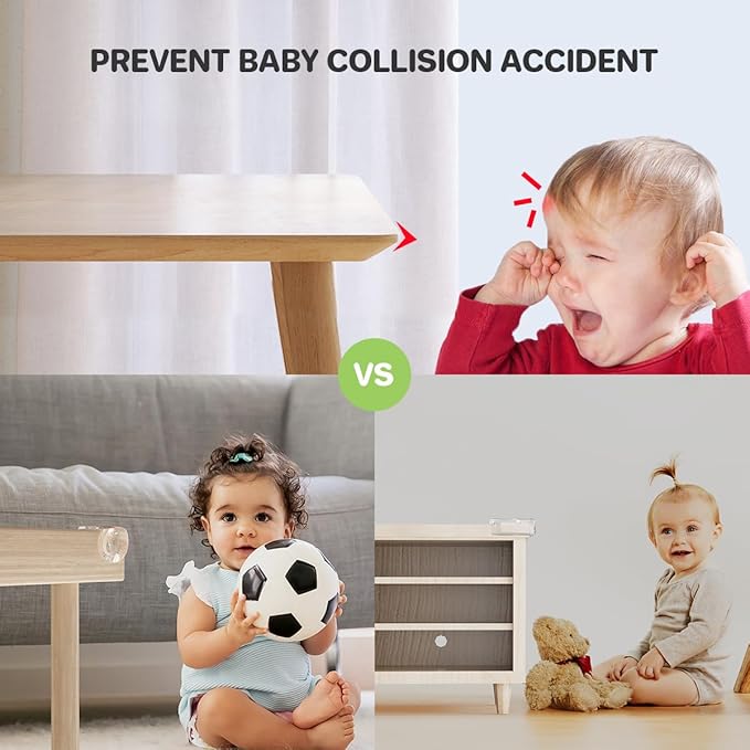 30 Pack Clear Baby Corner Protectors – L-Shaped & Spherical Furniture Edge Guards for Baby Proofing – Soft PVC Table Corner Covers for Safety on Tables, Cabinets, Shelves – Childproof Bumpers for Home