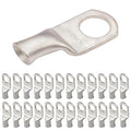 SELTERM 25pcs 8 AWG 3/8" Stud Marine Grade Tinned Copper Battery Cable Lugs, 8 Gauge Ring Terminals, UL Wire Lugs Electrical Battery Cable Ends, Tinned Copper Lugs Battery Terminal Connectors
