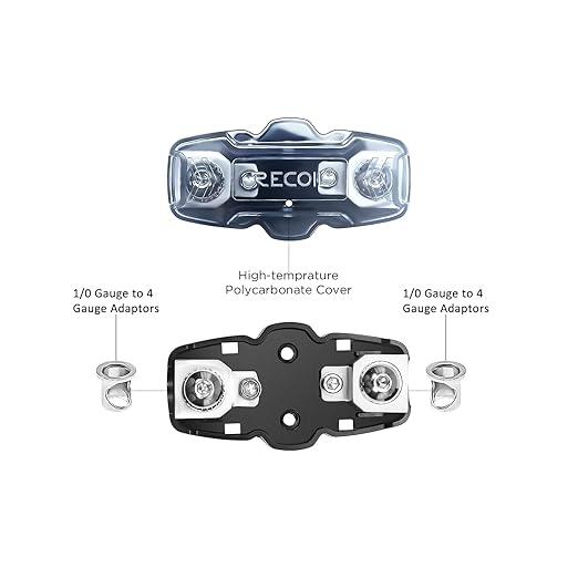 RECOIL ZMFH11-2 2 Pack in-line Mini-ANL or ANL Fuse-Holders, 1 X 0/2/4 Gauge Input & Output with Reducers, Includes 2 X 60A, 80A, 100A Mini-ANL Fuses