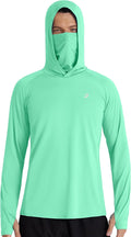 Roadbox Men's UPF 50+ Hooded Fishing Shirts Long Sleeve Sun Protection Hoodie, Hiking Running Swimming Rash Guard with Mask