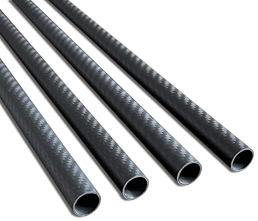 4pcs Carbon Fiber Tube 16x14x500mm,6~50mm Available, 3K roll Wrapped Twill Matte Finish.