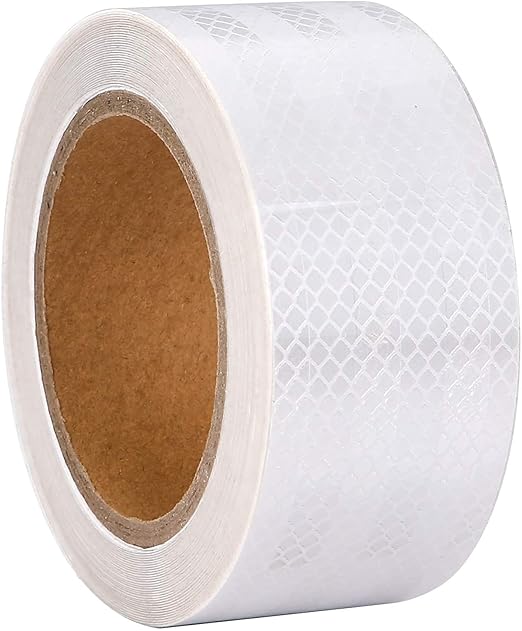 White Reflective Tape, 2 Inch x 65 Feet, High Viscosity Safety Reflective Tape Outdoor Waterproof for Trailers, Bikes, Cars