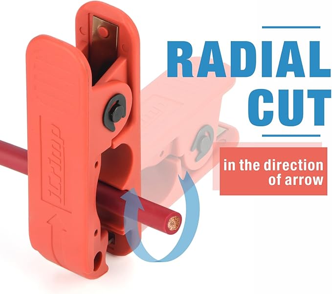 iCrimp ICP-240 Cable Stripper for AWG 12 to 4/0 Round Cables, Radial Wire Stripper with 2 Extra Blades